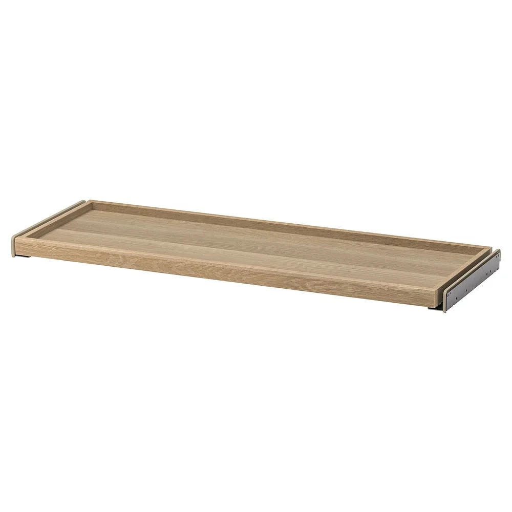 IKEA KOMPLEMENT (ИКЕА КОМПЛИМЕНТ) — Выдвижной поднос, дуб, окрашенный в белый цвет, 100x35 см