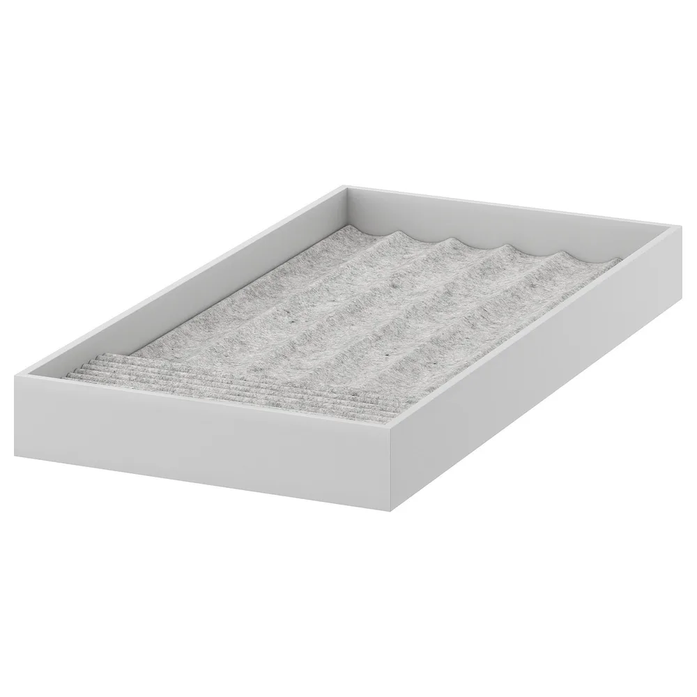 IKEA KOMPLEMENT (ИКЕА КОМПЛИМЕНТ) — Лоток для украшений, светло-серый, 25x53x5 см