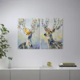 IKEA PJÄTTERYD (ИКЕА ПЙЭТТЕРУД) — Изображение, разноцветные олени, 50x70 см — фото 5