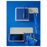 IKEA HAVREKROSS (ИКЕА ХАВРЕКРОСС) — Настенный органайзер с крючками, светло-серо-бежевый, 23x13 см — фото 2