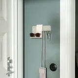 IKEA HAVREKROSS (ИКЕА ХАВРЕКРОСС) — Настенный органайзер с крючками, светло-серо-бежевый, 23x13 см — фото 5