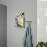 IKEA HAVREKROSS (ИКЕА ХАВРЕКРОСС) — Настенный органайзер с крючками, светло-серо-бежевый, 23x13 см — фото 6