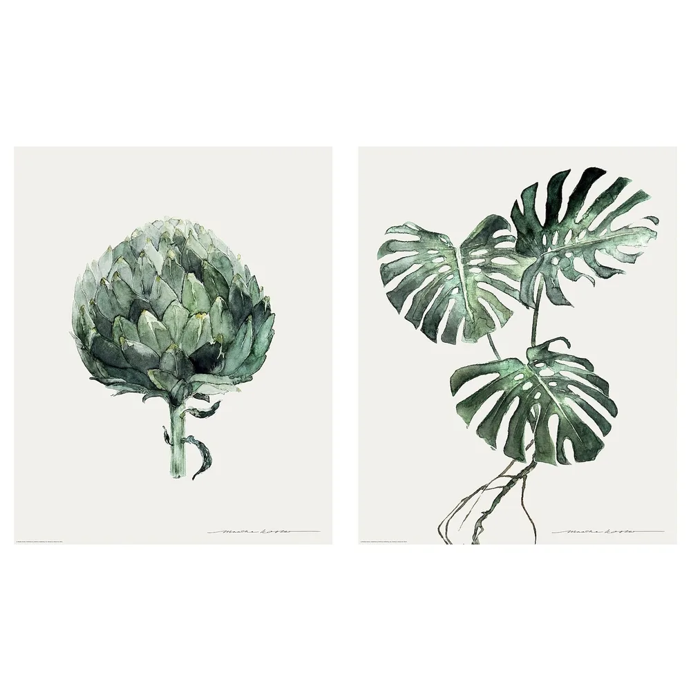 IKEA BILD (ИКЕА БИЛД) — Постер, Зеленые листья, 40x50 см
