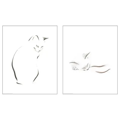IKEA BILD (ИКЕА БИЛД) — Плакат, эскиз кошки, 40x50 см