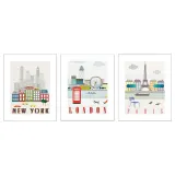 IKEA BILD (ИКЕА БИЛД) — Плакат, Лондон, Париж, Нью-Йорк, 40x50 см. — фото 1