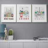 IKEA BILD (ИКЕА БИЛД) — Плакат, Лондон, Париж, Нью-Йорк, 40x50 см. — фото 3
