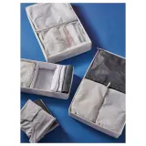 IKEA RENSARE (ИКЕА РЕНСАРЕ) — Сумки для одежды cpl. 3 шт, клетчатые/серо-черные — фото 3