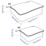 IKEA RENSARE (ИКЕА РЕНСАРЕ) — Сумки для одежды cpl. 3 шт, клетчатые/серо-черные — фото 7