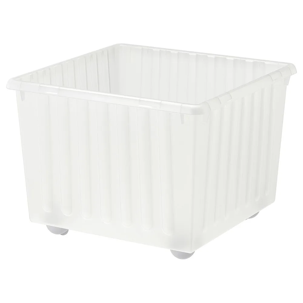 IKEA VESSLA (ИКЕА ВЕССЛА) — Контейнер для мусора на колесах, белый, 39x39 см