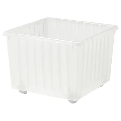 IKEA VESSLA (ИКЕА ВЕССЛА) — Контейнер для мусора на колесах, белый, 39x39 см
