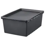IKEA UPPSNOFSAD (ИКЕА УППСНОФСАД) — Контейнер с крышкой, черный, 35x25x14 см/9 л — фото 1