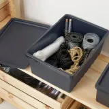 IKEA UPPSNOFSAD (ИКЕА УППСНОФСАД) — Контейнер с крышкой, черный, 35x25x14 см/9 л — фото 3