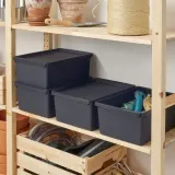 IKEA UPPSNOFSAD (ИКЕА УППСНОФСАД) — Контейнер с крышкой, черный, 35x25x14 см/9 л — фото 4