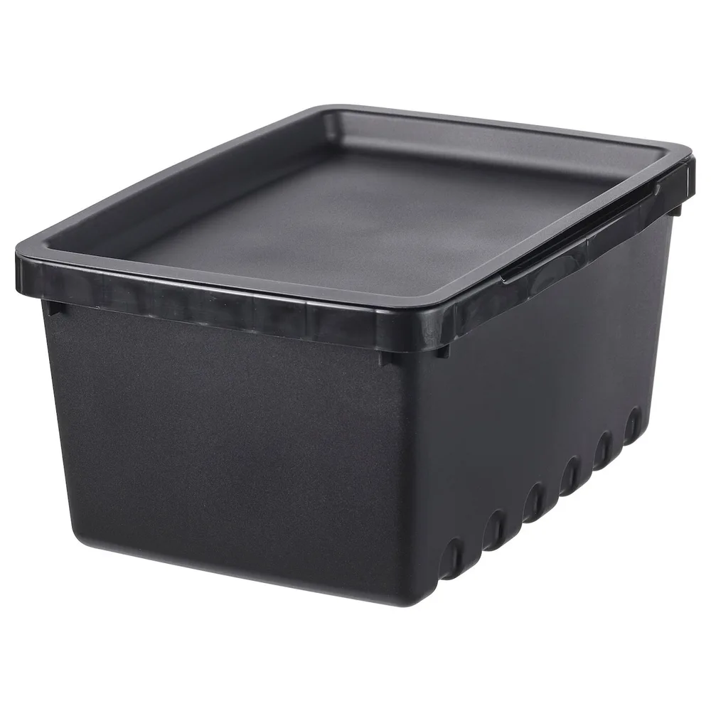 IKEA UPPSNOFSAD (ИКЕА УППСНОФСАД) — Контейнер с крышкой, черный, 25x17x12 см/3,5 л