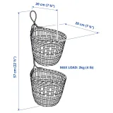 IKEA TOLKNING (ИКЕА ТОЛКНИНГ) — Подвесная корзина, комплект. 2 шт, бамбук ручной работы — фото 4
