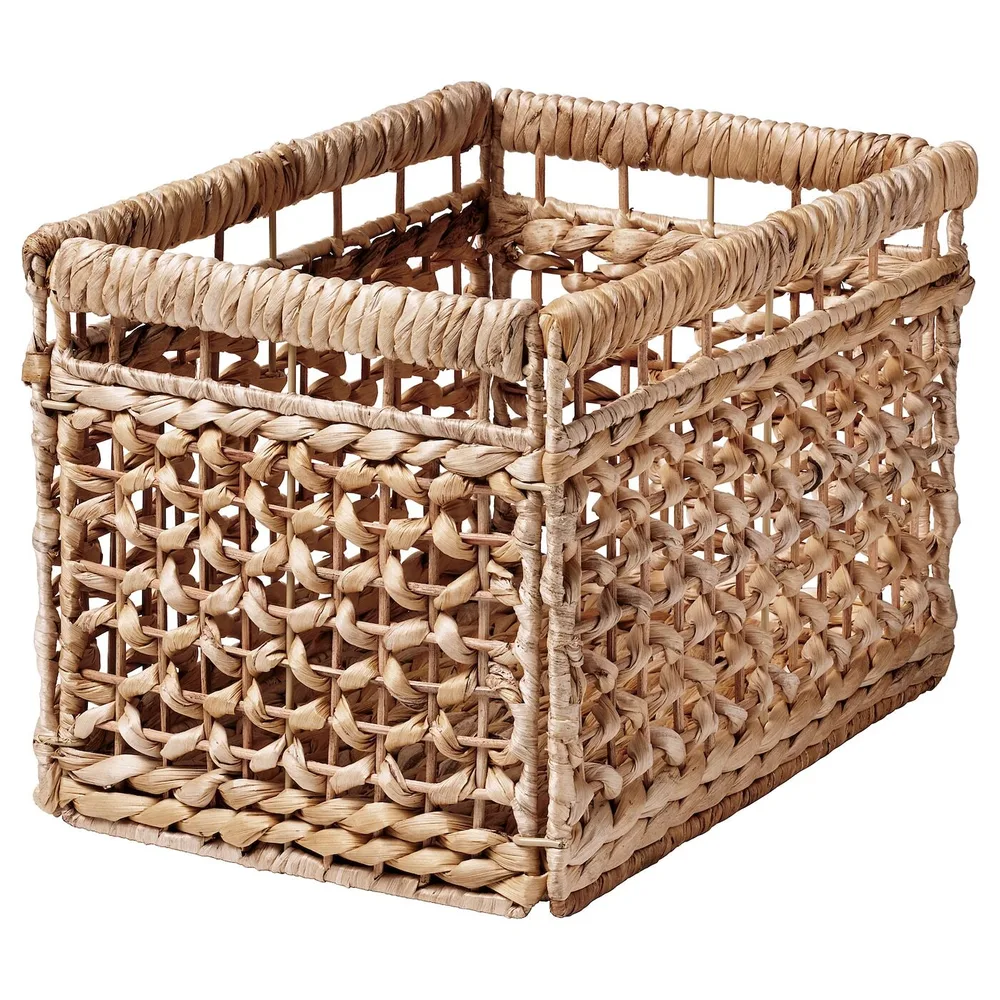 IKEA TÄTING (ИКЕА ТЭТИНГ) — Корзина, водный гиацинт/натуральный, 35x25x25 см