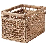 IKEA TÄTING (ИКЕА ТЭТИНГ) — Корзина, водный гиацинт/натуральный, 35x25x25 см — фото 1