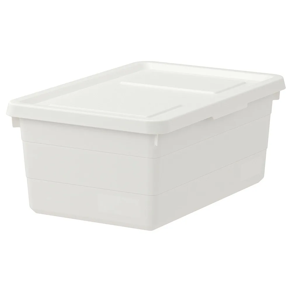 IKEA SOCKERBIT (ИКЕА СОСКЕРБИТ) — Контейнер с крышкой, белый, 38x25x15 см