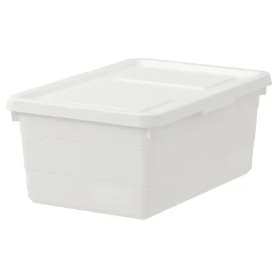 IKEA SOCKERBIT (ИКЕА СОСКЕРБИТ) — Контейнер с крышкой, белый, 38x25x15 см