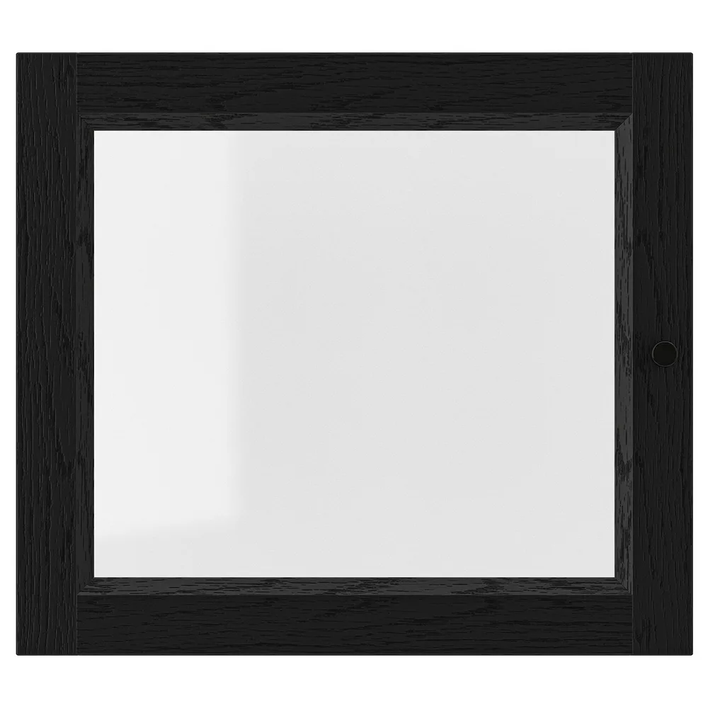 IKEA OXBERG (ИКЕА ОКСБЕРГ) — Стеклянная дверь, черная имитация дуб, 40x35 см