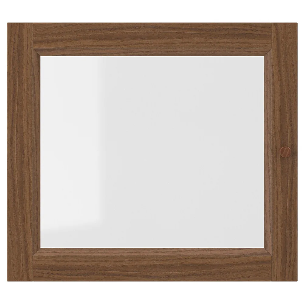 IKEA OXBERG (ИКЕА ОКСБЕРГ) — Стеклянная дверь, коричневый орех, 40x35 см