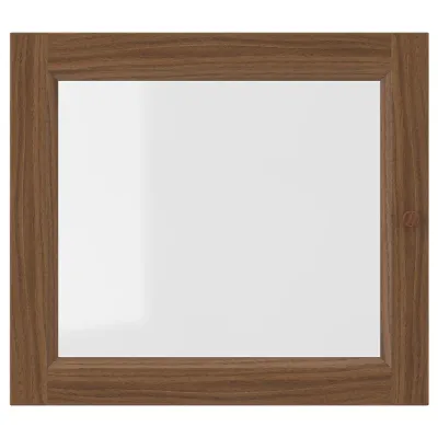 IKEA OXBERG (ИКЕА ОКСБЕРГ) — Стеклянная дверь, коричневый орех, 40x35 см