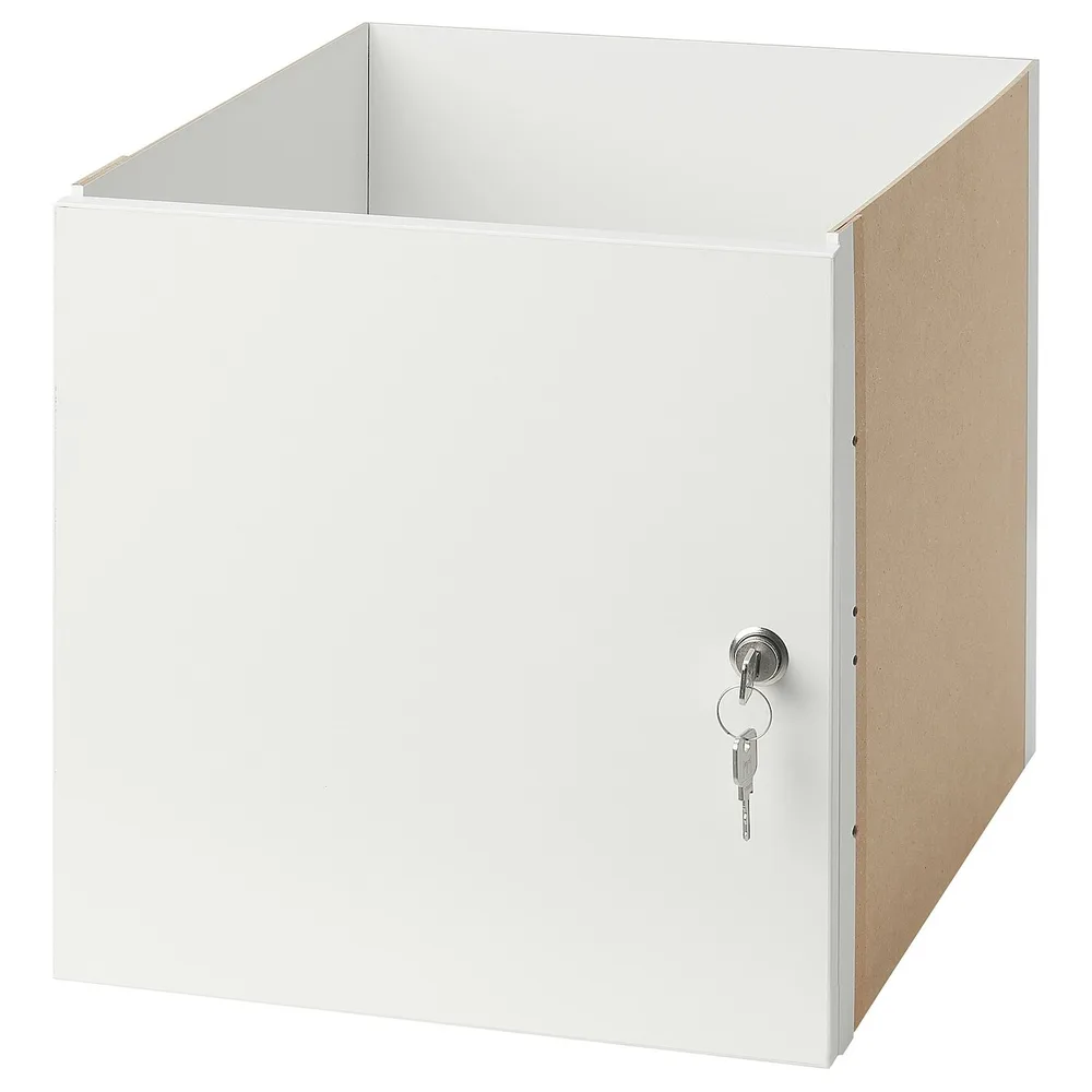 IKEA KALLAX (ИКЕА КАЛЛАКС) — Дверная вставка с замком, белая, 33x33 см