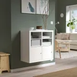 IKEA KALLAX (ИКЕА КАЛЛАКС) — Вставка с дверцей, белая, 33x33 см — фото 3