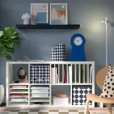 IKEA KALLAX (ИКЕА КАЛЛАКС) — Вставка с 4 полками, белая, 33x33 см — фото 2