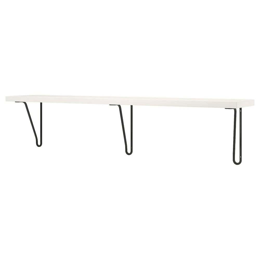 IKEA BERGSHULT (ИКЕА БЕРГСХУЛТ) — / FÖRLÄGGARE Настенная полка, черная/белая, 120x20 см
