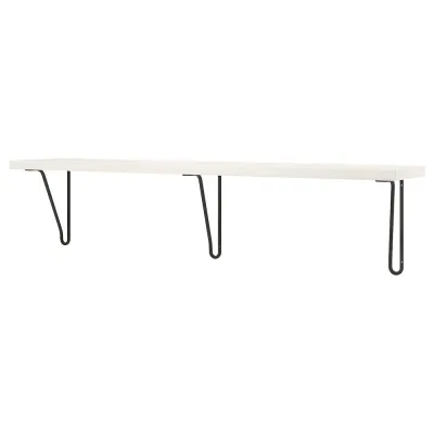 IKEA BERGSHULT (ИКЕА БЕРГСХУЛТ) — / FÖRLÄGGARE Настенная полка, черная/белая, 120x20 см