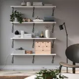 IKEA BERGSHULT (ИКЕА БЕРГСХУЛТ) — / FÖRLÄGGARE Настенная полка, черная/белая, 120x20 см — фото 2