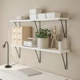 IKEA BERGSHULT (ИКЕА БЕРГСХУЛТ) — / FÖRLÄGGARE Настенная полка, черная/белая, 120x20 см — фото 3