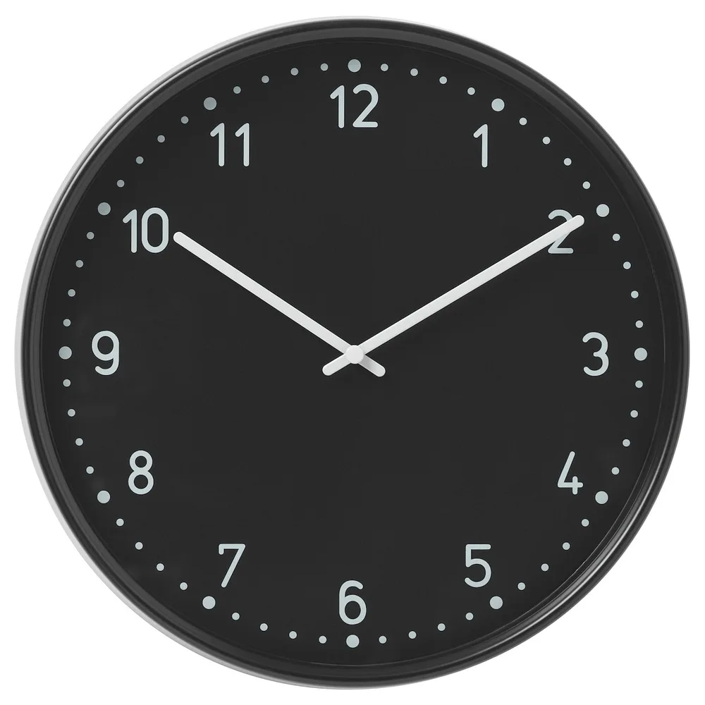 IKEA BONDIS (ИКЕА БОНДИС) — Настенные часы, черные, 38 см