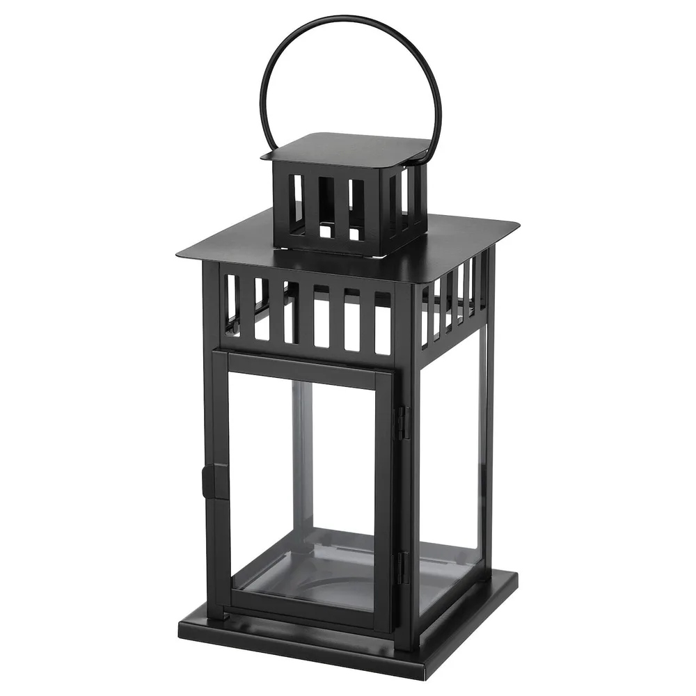 IKEA BORRBY (ИКЕА БОРРБЙ) — Фонарь, внутренний/наружный черный, 28 см
