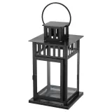 IKEA BORRBY (ИКЕА БОРРБЙ) — Фонарь, внутренний/наружный черный, 28 см — фото 1