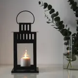 IKEA BORRBY (ИКЕА БОРРБЙ) — Фонарь, внутренний/наружный черный, 28 см — фото 2