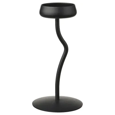 IKEA SILVERPÄRON (ИКЕА СИЛВЕРПЭРОН) — Подсвечник в виде колонны, черный, 24 см
