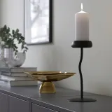 IKEA SILVERPÄRON (ИКЕА СИЛВЕРПЭРОН) — Подсвечник в виде колонны, черный, 24 см — фото 2