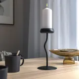 IKEA SILVERPÄRON (ИКЕА СИЛВЕРПЭРОН) — Подсвечник в виде колонны, черный, 24 см — фото 4