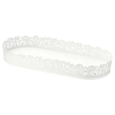 IKEA SAMVERKA (ИКЕА САМВЕРКА) — Подсвечник, белый овал, 35x15 см
