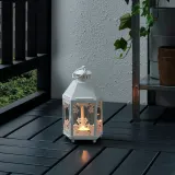IKEA KRINGSYNT (ИКЕА КРИНГСЙНТ) — Фонарь для внутреннего/наружного освещения, белый, 21 см — фото 2