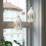 IKEA KRINGSYNT (ИКЕА КРИНГСЙНТ) — Фонарь для внутреннего/наружного освещения, белый, 21 см — фото 4