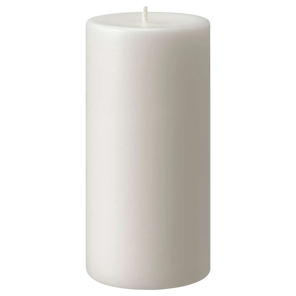 IKEA JUBLA (ИКЕА ЙУБЛА) — Свеча блочная без ароматизатора, белая, 14 см