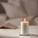 IKEA JUBLA (ИКЕА ЙУБЛА) — Свеча блочная без ароматизатора, белая, 10 см — фото 2