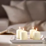 IKEA HEMSJÖ (ИКЕА ХЕМШО) — Свеча без аромата, натуральная, 8 см — фото 4