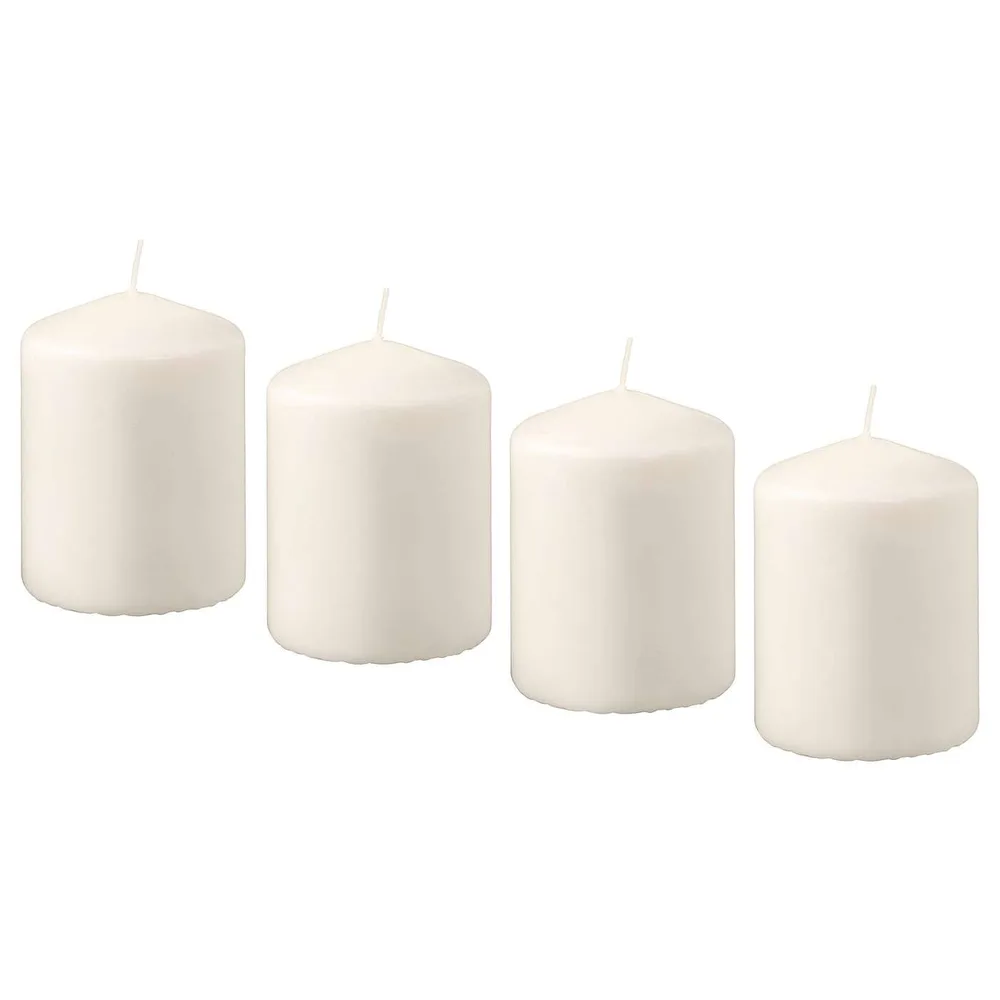 IKEA HEMSJÖ (ИКЕА ХЕМШО) — Свеча без аромата, натуральная, 8 см