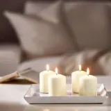IKEA HEMSJÖ (ИКЕА ХЕМШО) — Свеча без аромата, натуральная, 8 см — фото 2