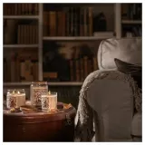 IKEA GLANSLIND (ИКЕА ГЛАНСЛИНД) — Свеча ароматическая стеклянная с покр/2 кн, дымчатая ваниль/светло-бежевый, 70 ч. — фото 6