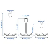 IKEA FULLTALIG (ИКЕА ФУЛЛТАЛИГ) — Подставки для свечей, 3 шт, черные — фото 6